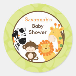 Bright Safari Oerwouden Dieren ten gunste van Stic Ronde Sticker