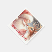 Bright Santa Rudolph Christmas Table Napkins Servet (Hoek)