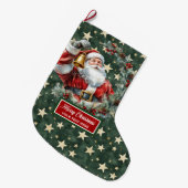Bright  Santa Stocking met aangepaste naam Grote Kerstsok (Voorkant (Hangend))