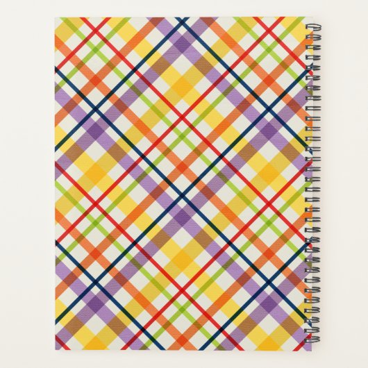 Bright School Plaid Monogram Planner Paarse (Achterkant)