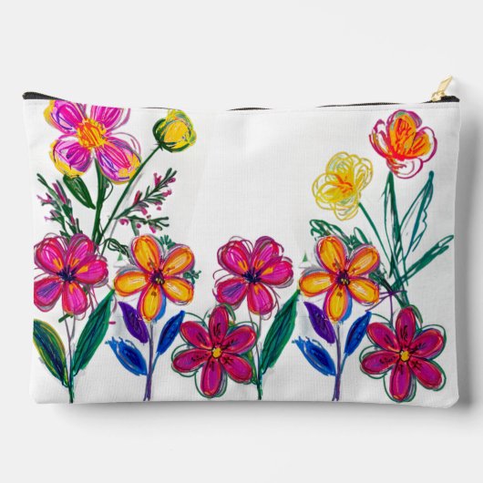 Bright Scribble Flowers Etui (Achterkant)