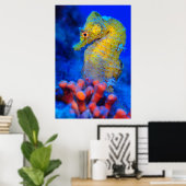 Bright Seahorse | Hippocampus Poster (Thuiskantoor)