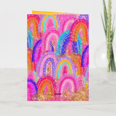 Bright Sequin Letters Rainbow Bedankkaart (Achterkant)