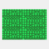 BRIGHT SHADES OF GREEN IRISH SHAMROCKS INPAKPAPIER VEL (Voorkant 3)