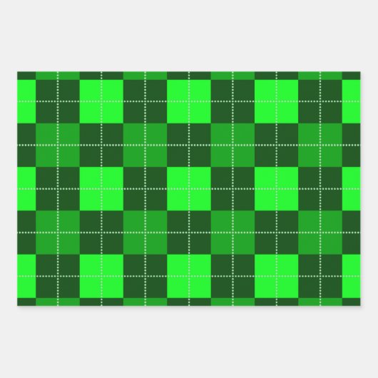 BRIGHT SHADES OF GREEN IRISH SHAMROCKS INPAKPAPIER VEL (Voorkant 2)