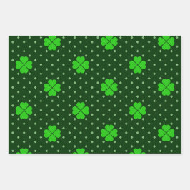 BRIGHT SHADES OF GREEN IRISH SHAMROCKS INPAKPAPIER VEL