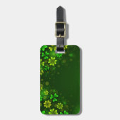 BRIGHT SHADES OF GREEN ST PATRICKS DAY SHAMROCKS BAGAGELABEL (Voorkant verticaal)