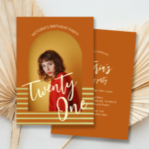 Bright Sinaasappel Arch Foto 21ste Verjaardagsfees