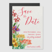 Bright Sinaasappel Wildbloemen Bruiloft Save the D (Voorkant / Achterkant)