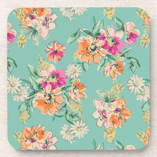 Bright Sketch Floral Pattern Bier Onderzetter