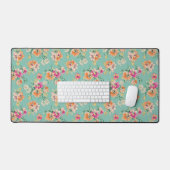 Bright Sketch Floral Pattern Bureaumat (Keyboard & Muis)
