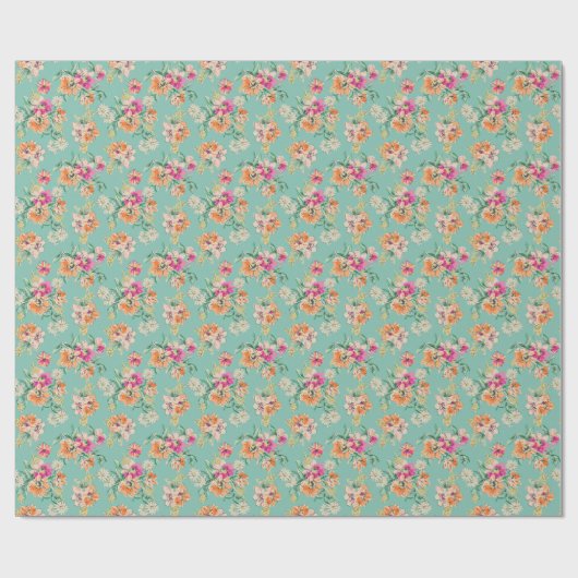 Bright Sketch Floral Pattern Cadeaupapier (Vlak)