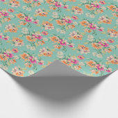 Bright Sketch Floral Pattern Cadeaupapier (Hoek)