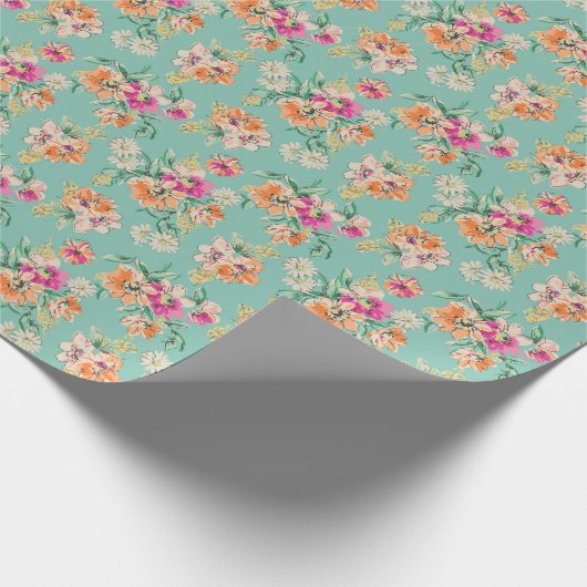 Bright Sketch Floral Pattern Cadeaupapier (Hoek)