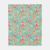 Bright Sketch Floral Pattern Fleece Deken (Voorkant)