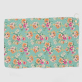 Bright Sketch Floral Pattern Golfhanddoek (Horizontaal)