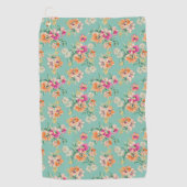 Bright Sketch Floral Pattern Golfhanddoek (Voorkant)