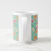 Bright Sketch Floral Pattern Grote Koffiekop (Achterkant)
