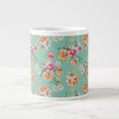Bright Sketch Floral Pattern Grote Koffiekop (Voorkant)