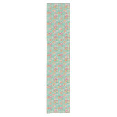Bright Sketch Floral Pattern Korte Tafelloper (Voorkant)