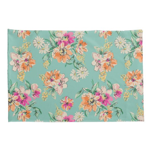 Bright Sketch Floral Pattern Kussensloop (Achterkant-Rechts)