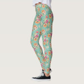 Bright Sketch Floral Pattern Leggings (Links)