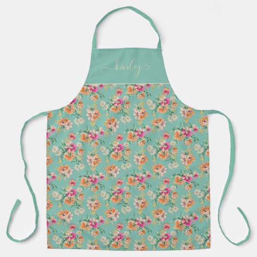 Bright Sketch Floral Pattern Schort (Voorkant)