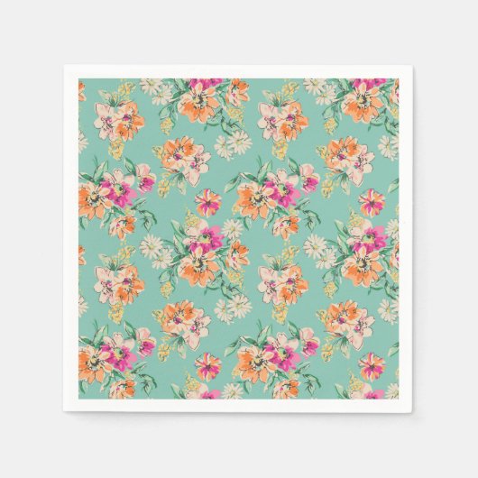 Bright Sketch Floral Pattern Servet (Voorkant)