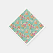 Bright Sketch Floral Pattern Servet (Hoek)