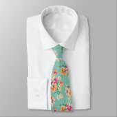 Bright Sketch Floral Pattern Stropdas (Gebonden)