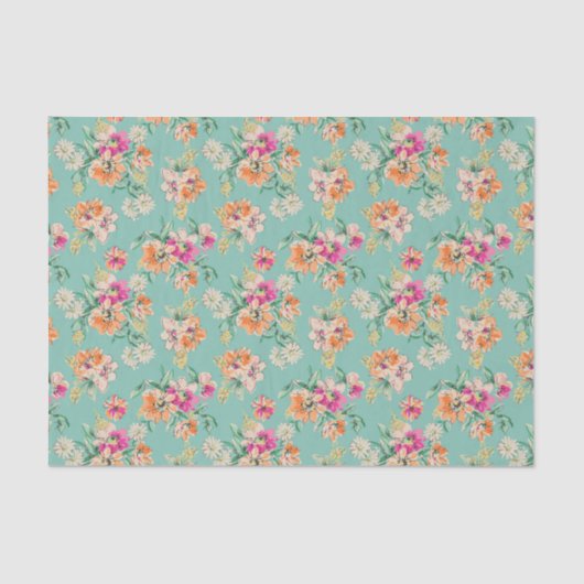 Bright Sketch Floral Pattern Tissuepapier (Voorkant)