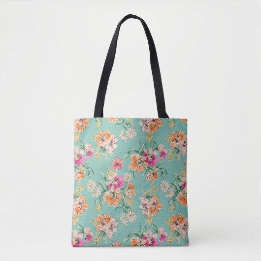Bright Sketch Floral Pattern Tote Bag (Voorkant)