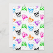 Bright Skulls Halloween Party Kaart (Achterkant)