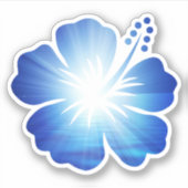 Bright Sky Blue Hibiscus Flower Sticker (Voorkant)