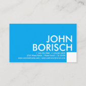 Bright Sky Blue White, vers gebold modern Visitekaartje (Achterkant)