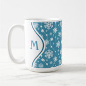 Bright Sky Blue Winter White Snowflake Pattern Koffiemok (Links)