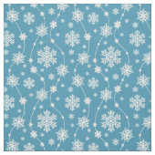 Bright Sky Blue Winter White Snowflake Pattern Stof (Swatch)