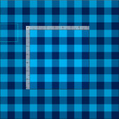 Bright Sky en Navy Blue Gingham Pset Stof (Delen)