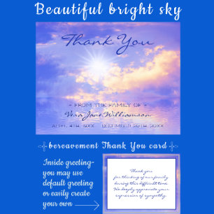 Bright Sky over Serene Water Afkomst Dank u Bedankkaart