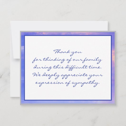 Bright Sky over Serene Water Afkomst Dank u Bedankkaart (Achterkant)