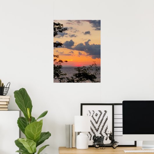 Bright Sky Sunset Poster (Thuiskantoor)