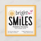 Bright Smiles Pediatric Dentist Orthodontist Vierkante Visitekaartje (Voorkant)