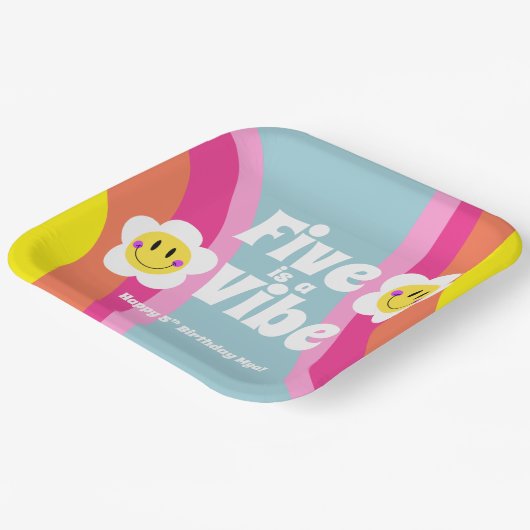 Bright Smiley Five is een Vibe Party Bord (Gebogen)