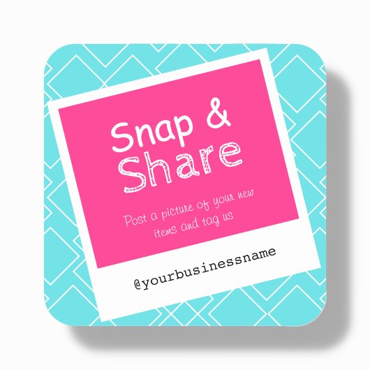 Bright Snap & Share Social Media Business Labels