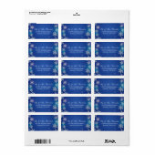 Bright Sneeuwvlokken Blauw Winter Adres Etiket (Full Sheet)