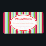 Bright Snoep Christmas Kitchen Labels<br><div class="desc">Lichte,  snoep gekleurde strepen versieren dit Merry Christmas keukenlabel. Gebruik deze vakantiestreeplabels als keukenlabels,  cookielabels,  kooklabels,  voedsellabels,  labels voor gebakken producten,  voor kerstkoekjes,  een koekjesruil,  gedroogd voedsel,  gelei,  jam,  inblikken,  een koekjesruil,  een bakkerij,  bedrijf,  geschenken,  cadeauzakken,  pakketten,  enz...  De design zijn van originele kunst.</div>