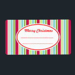Bright Snoep Christmas Kitchen Labels<br><div class="desc">Lichte,  snoep gekleurde strepen versieren dit Merry Christmas keukenlabel. Gebruik deze vakantiestreeplabels als keukenlabels,  cookielabels,  kooklabels,  voedsellabels,  labels voor gebakken producten,  voor kerstkoekjes,  een koekjesruil,  gedroogd voedsel,  gelei,  jam,  inblikken,  een koekjesruil,  een bakkerij,  bedrijf,  geschenken,  cadeauzakken,  pakketten,  enz...  De design zijn van originele kunst.</div>