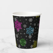 Bright Snowflake Party Cups - set 1 Papieren Bekers (Achterkant)