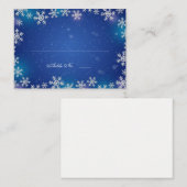 Bright Snowflakes Blauwe Tafel Zitplaatsen Kaarten Plaatskaartje (Voorkant / Achterkant)