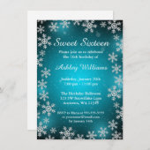 Bright Snowflakes Blauwgroen Winter Wonderland Swe Kaart (Voorkant / Achterkant)